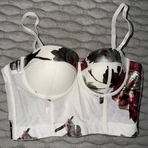 Floral Print Bustier Top